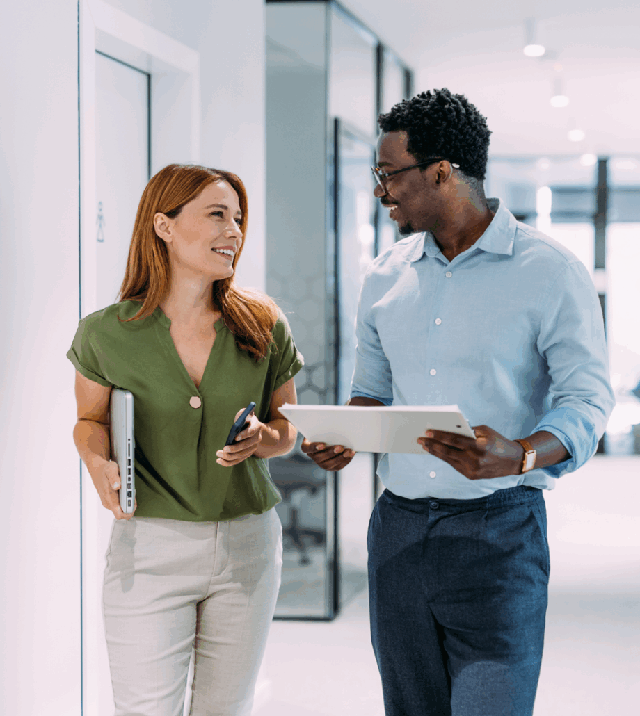 employees talking to each other