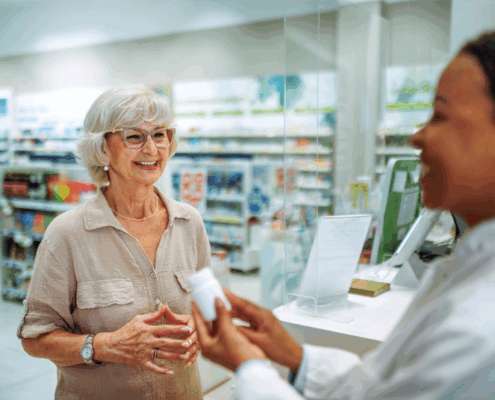 Woman receiving a prescription
