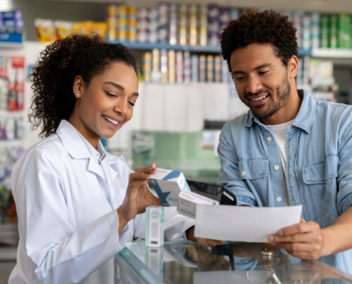 Pharmacist and patient